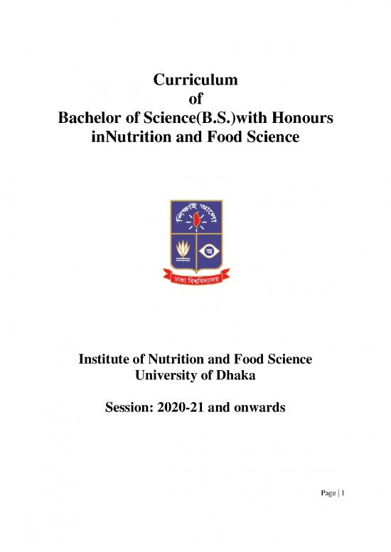 picture The Science Of Nutrition Pdf 137018 | Curriculum Of B S  Honors In Nutrition And Food Science