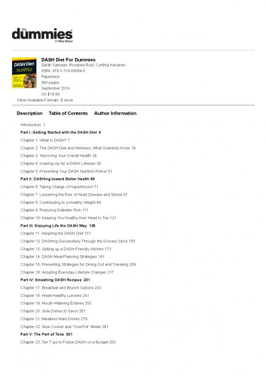 picture_Nutrition For Dummies Pdf 135896 | Dash Diet For Dummiestocbook Information For Dummies