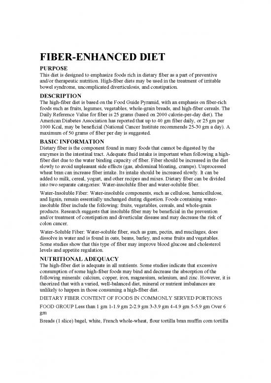 picture Dietary Fiber Pdf 135573 | Fiber Diet