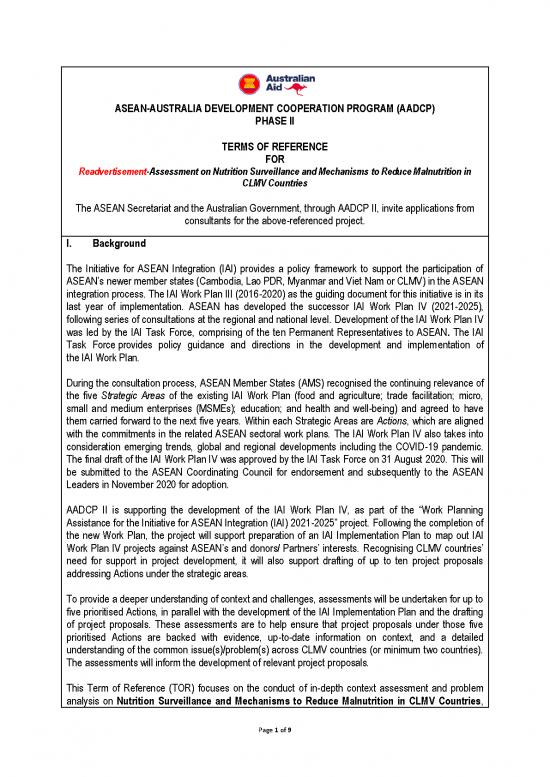 picture Project On Malnutrition Pdf 137227 | Final Tor Iai Wp Iv Health Malnutrition Readvertisement