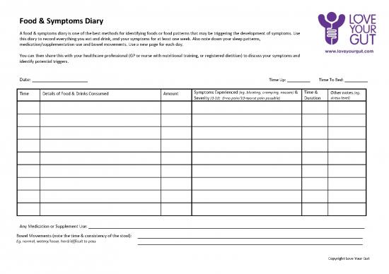 picture Food Diary Template Pdf 137987 | Food And Symptoms Diary 2018