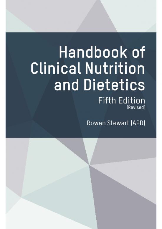picture1_Medical Nutrition Therapy Book Pdf 136884 | Handbook Of Clinical Nutrition And Dietetics Contents