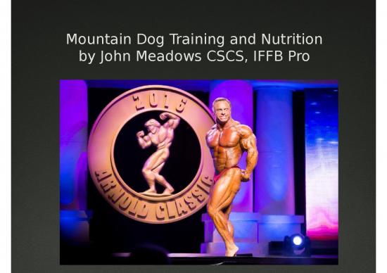 picture Mountain Dog Diet Pdf 137618 | John Meadows Nutrient Timing 2017 Denmark