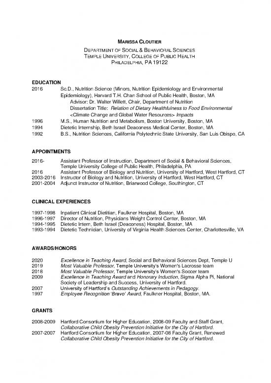 picture1_Nutrition Epidemiology Pdf 137918 | Marissa Cloutier Cv Feb 2022