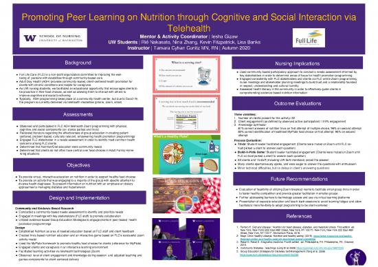 picture1_Food Nutrition Pdf 137016 | Promoting Peer Learning On Nutrition Through Cognitive And Social Interaction Via Telehealth