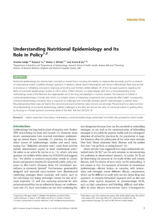 picture1_Nutrition Epidemiology Pdf 136007 | Satija2015 Understanding Nutritional Epidemiology And Policy