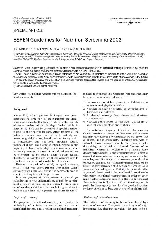 picture Malnutrition In Elderly Pdf 137063 | Screening