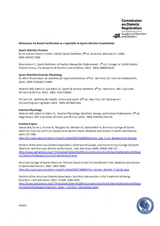 picture Clinical Sports Nutrition Pdf 137241 | Sports Nutrition References  9 28 2015