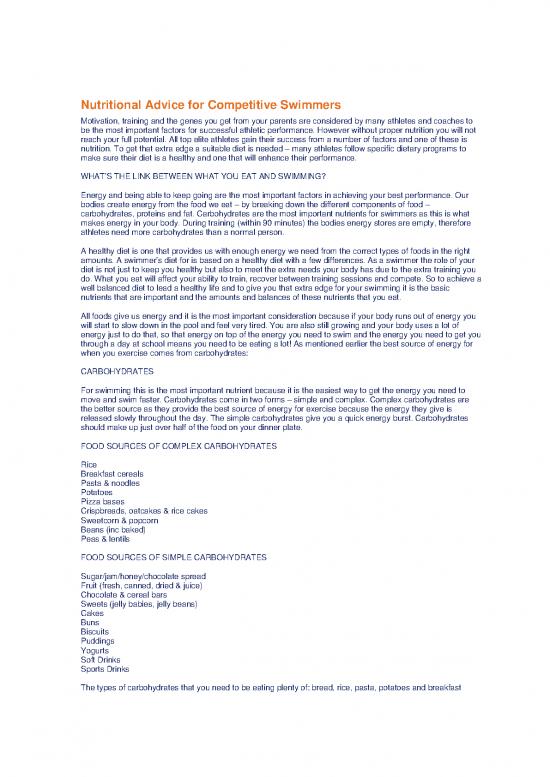 picture Nutrition For Swimmers Pdf 136069 | Swim Nutrition