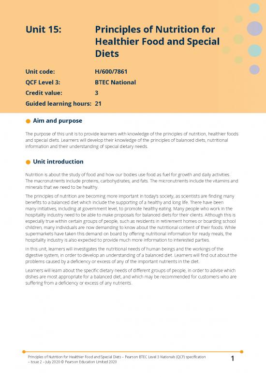 picture1_Food Nutrition Pdf 135798 | Unit 15 Principles Of Nutrition For Healthier Food And Special Diets