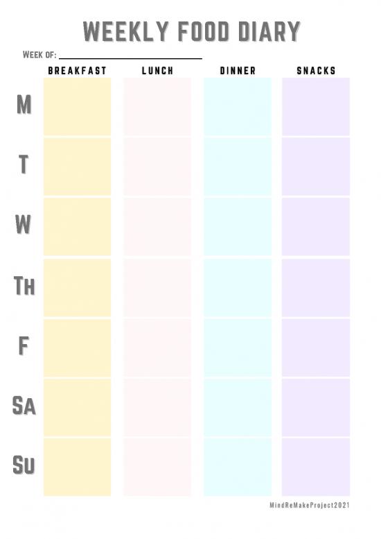 picture_Weekly Food Diary Pdf 137998 | Weekly Food Diary 1