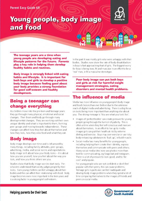 picture Healthy Eating Habits Pdf 135662 | Young People Body Image And Food   Parent Easy Guide Pdf 85kb