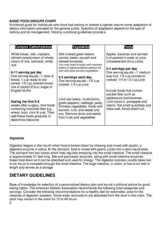 Colostomy Diet Pdf 137736 Diet Nutrition Guide