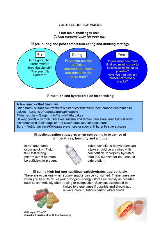 Nutrition For Swimmers Pdf 135635 | Nutrition Information For Age ...