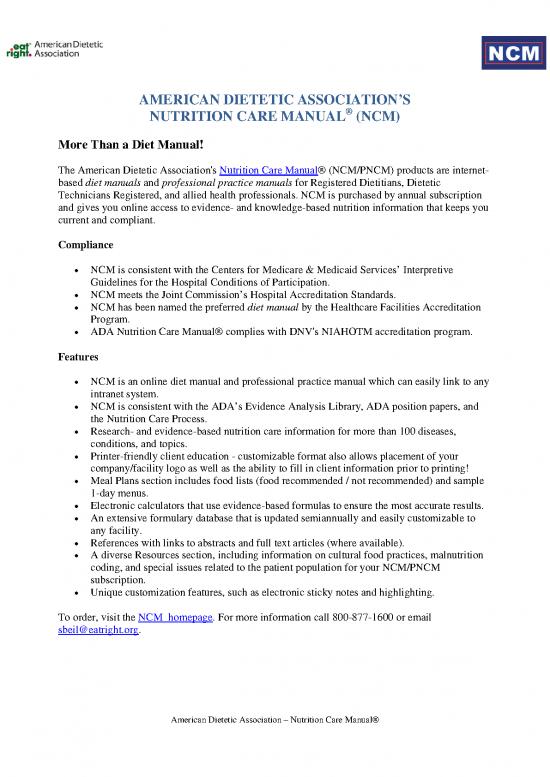 picture1_Nutrition Care Manual Free Pdf 138479 | Ada Diet Manual About Ncm Handout