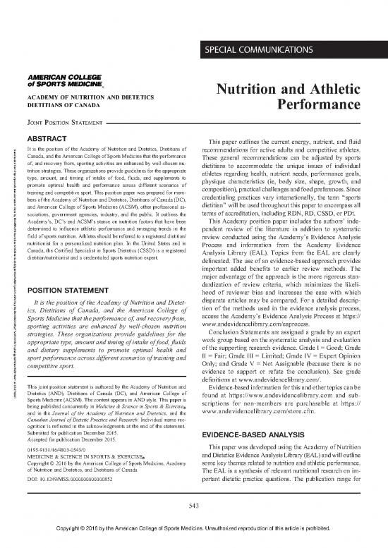 picture_Nutrition For Adults Pdf 138243 | American College Of Sports Medicine Joint Position Nutrition And Athletic Performance 2016