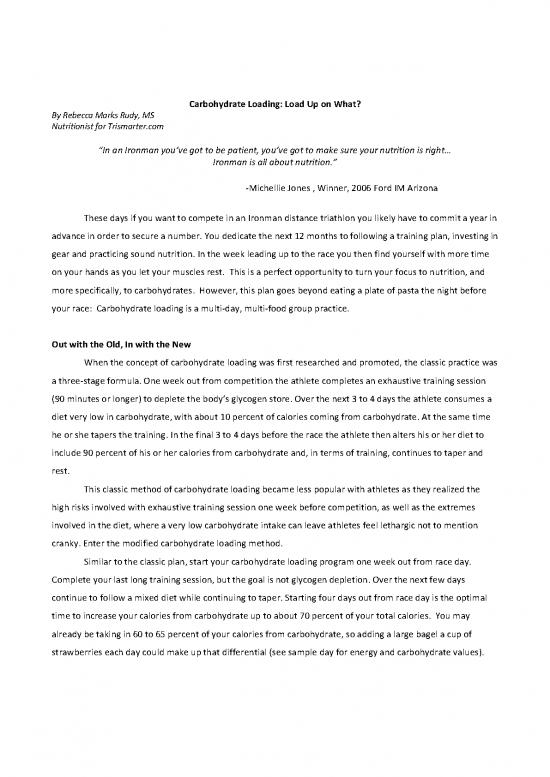 picture Ironman Training Nutrition Plan Pdf 139387 | Carb Loading