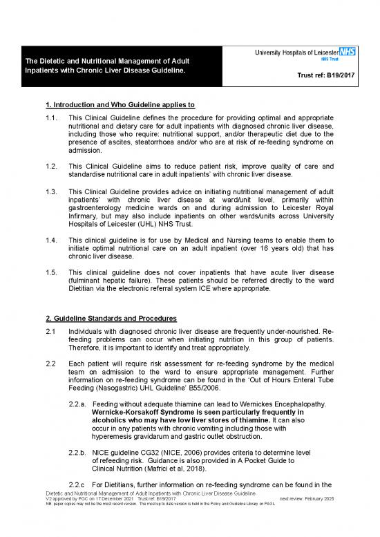picture_Chronic Liver Disease, Nutrition And Dietetic Management Of Adult Inpatients Uhl Guideline