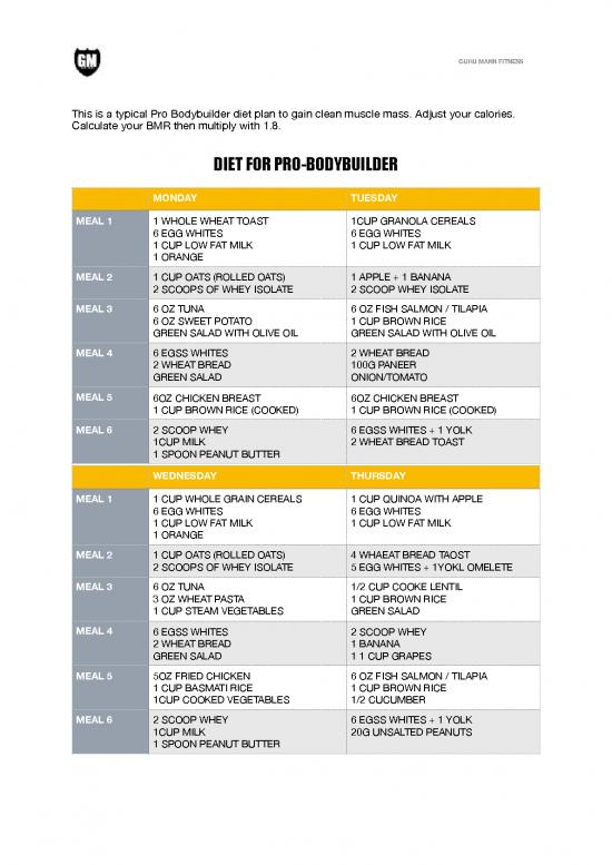 picture Meal Plan For Muscle Gain Pdf 139339 | Diet For Bodybuilder By Guru Mann