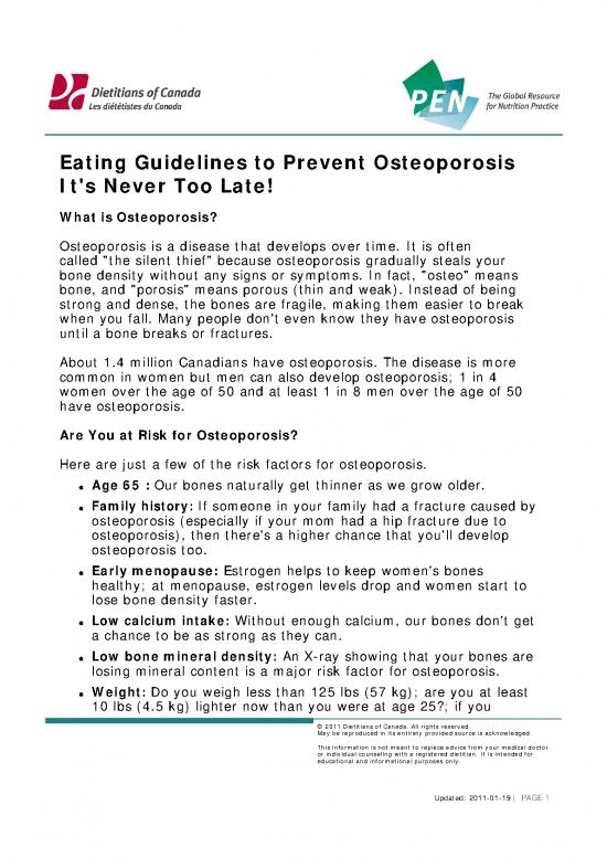 picture1_Eating Guidelines To Prevent Osteoporosis
