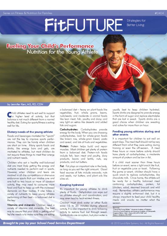 picture Sports Nutrition For Young Athletes Pdf 139866 | Fitfuture Vol4 Issue4
