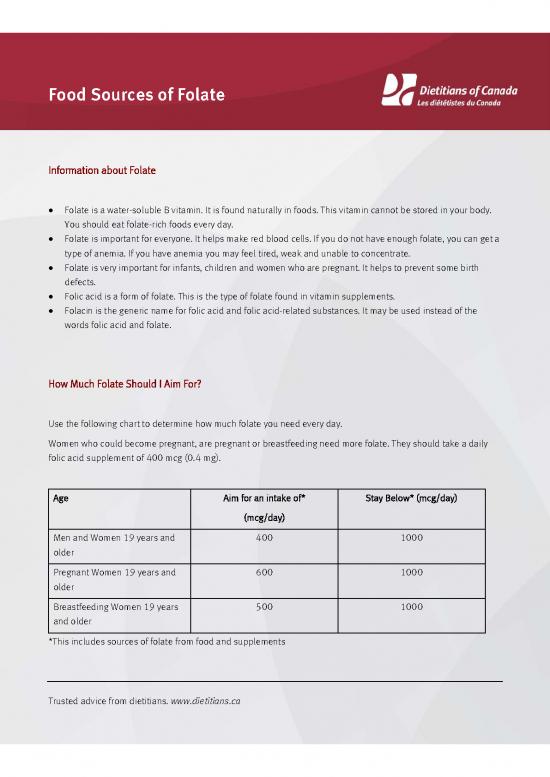 picture_Food Sources Of Folate