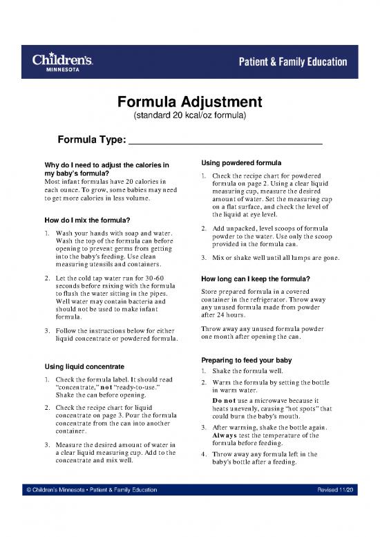 picture1_Kcal Pdf 140431 | Formula Adjustment (standard 20 Cal Oz)