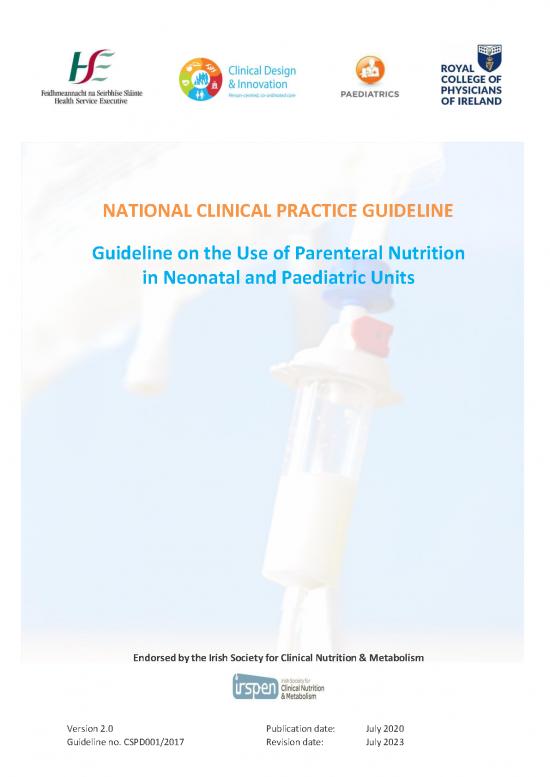 picture1_Nutrition In Clinical Practice Pdf 139569 | Guideline On The Use Of Parenteral Nutrition In Neonatal And Paediatric Units
