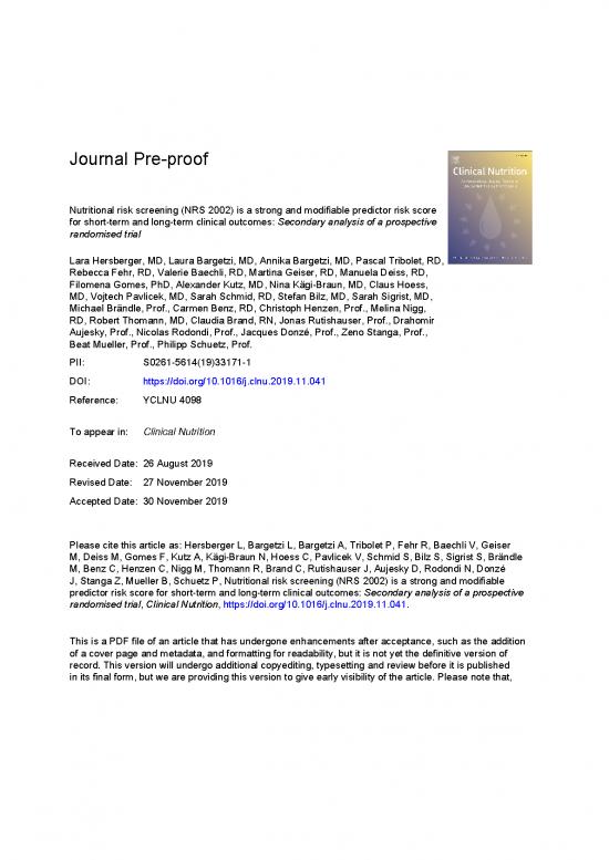 picture Nutritional Risk Screening 2002 Pdf 139707 | Hersberger Clinnutr 2019 Postprint