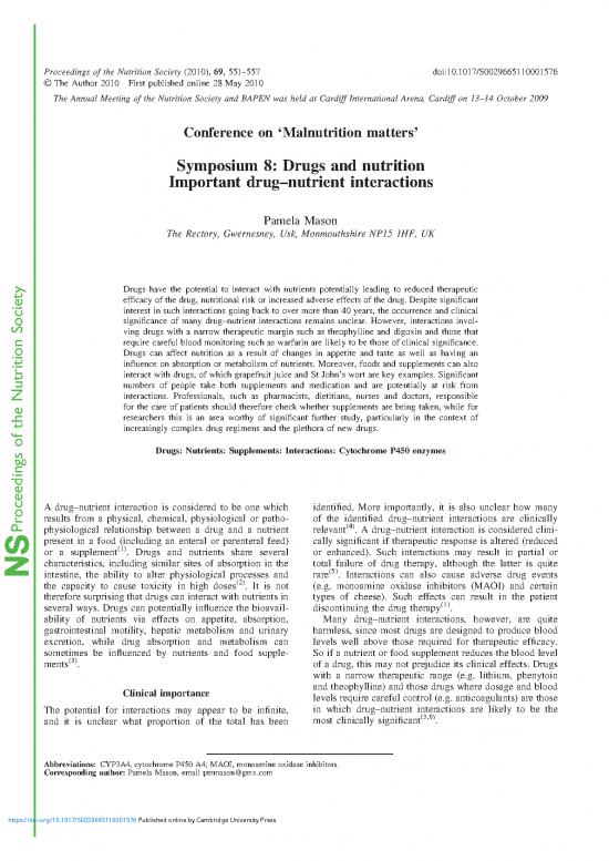 picture Drug Nutrient Interactions Pdf 138694 | Important Drugnutrient Interactions