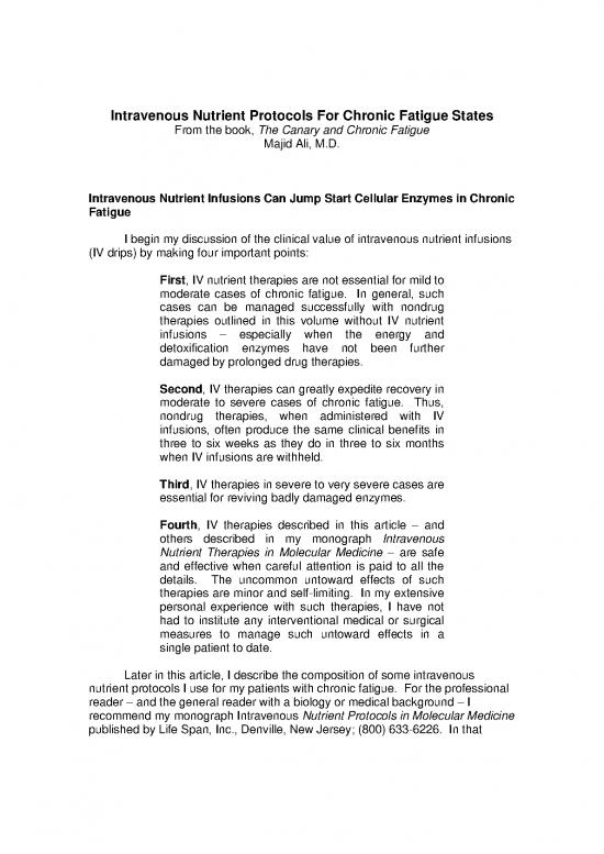 picture_Intravenous Nutrient Protocols For Chronic Fatigue States