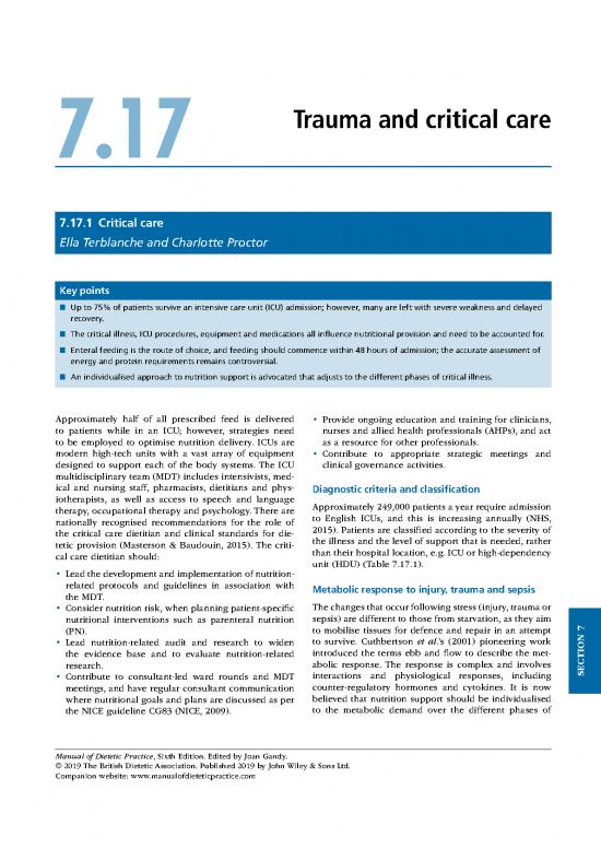 picture Nutrition In Icu Pdf 138598 | Manual Of Dietetic Practice Chapter 717 Trauma And Critical Care