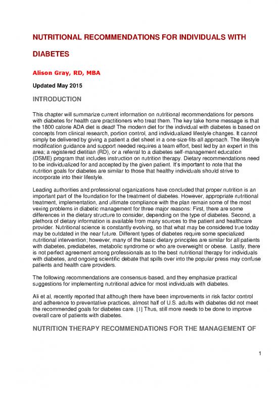 picture 1800 Calorie Ada Diet Pdf 139834 | Medical Nutritional Therapy For The Patient With Diabetes