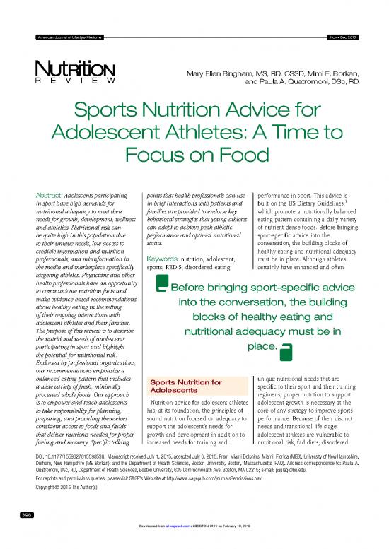 picture Sports Nutrition For Young Athletes Pdf 140296 | Quatromoni Sports Nutrition Advice For Adolescent Athletes Am J Lifestyle Med 2015