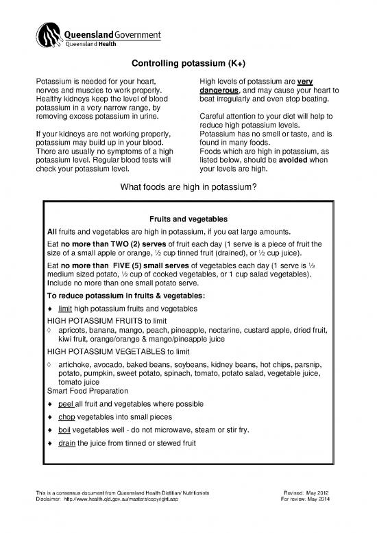 picture Foods High In Potassium Pdf 139451 | Renal Kshort