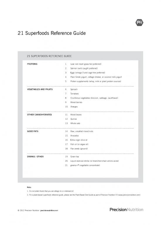 picture Precision Nutrition Diet Guide Pdf 139871 | Superfoods Reference Guide