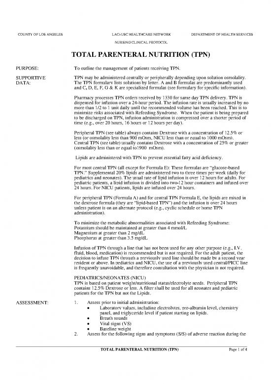 picture1_Peripheral Parenteral Nutrition Pdf 138213 | Tpn 06 2014