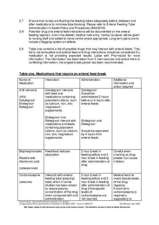 Drug Nutrient Interactions Pdf 138211 Enteral Feeding Preventing Drug