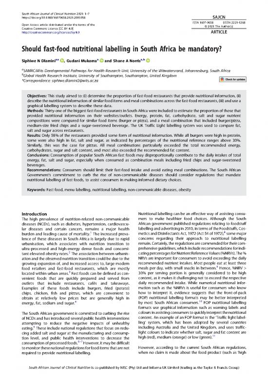 Nutrition Therapy Pdf 139944 Should Fast Food Nutritional Labelling