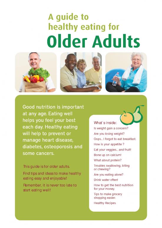 picture Healthy Nutrition Pdf 141362 | A Guide To Healthy Eating For Older Adults August 2015