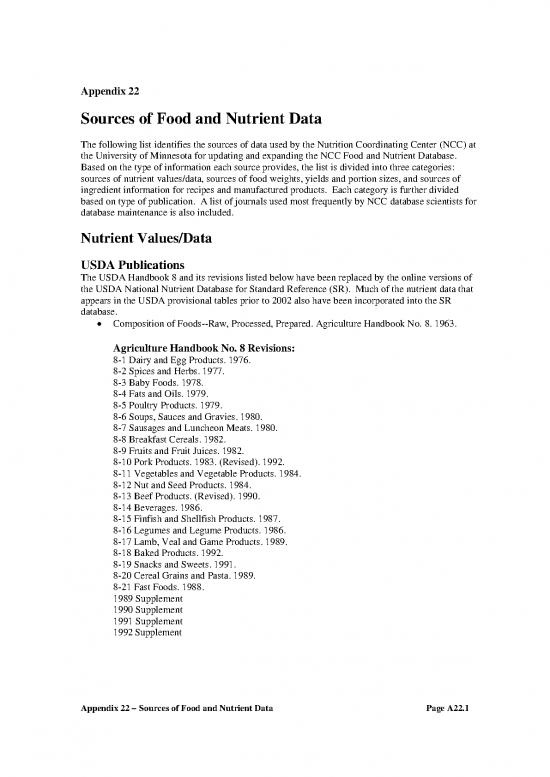 picture_Nutrient Reference Values Pdf 141304 | Appendix 22 Sources Of Food And Nutrient Data