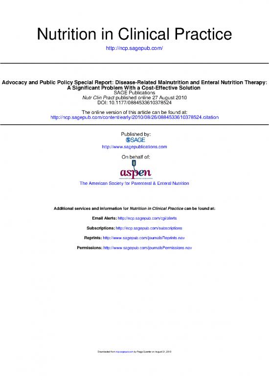 picture Nutrition In Clinical Practice Pdf 142774 | Aspen Nait White Paper Disease Related Malnutrition And Enteral Nutrition Therapy