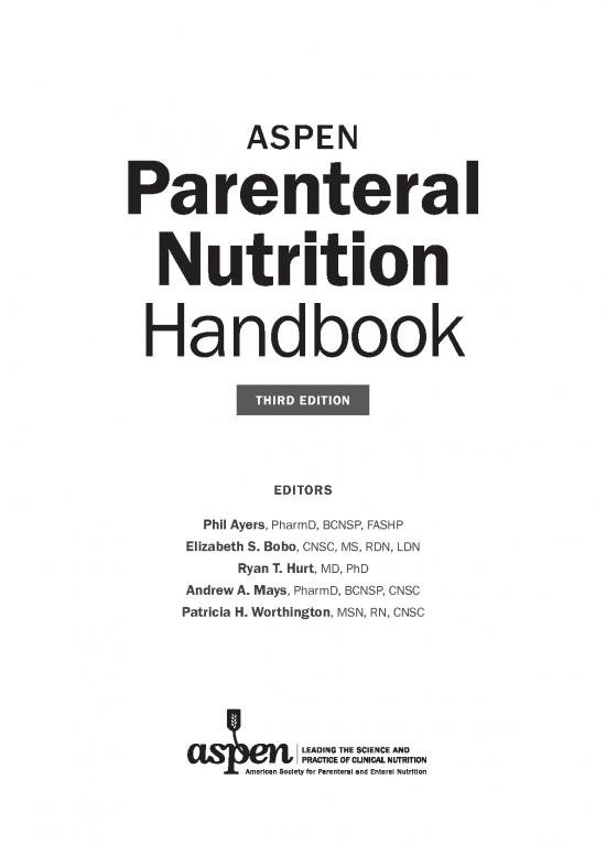 Aspen Enteral Nutrition Handbook Pdf 141488 Aspen Parenteral