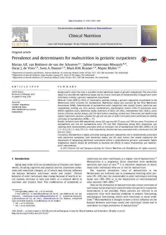 picture_Nutrition Therapy Pdf 140758 | Clinical Nutrition Prevalence And Determinants For Malnutrition In Geriatric Outpatients