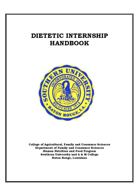 picture Nutrition Handbook Pdf 142243 | Dietetic Internship Handbook Policies And Procedures