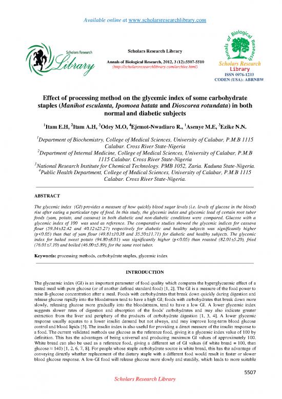 picture_Processing Pdf 141990 | Effect Of Processing Method On The Glycemic Index Of Some Carbohydrate Staples Manihot Esculanta Ipomoea Batata And Dios