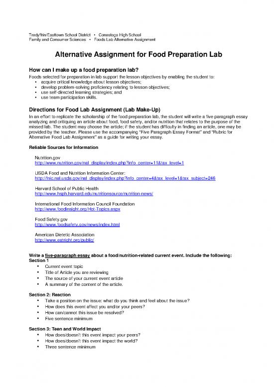 picture Nutrition Essay Pdf 142312 | Food Lab Alternative