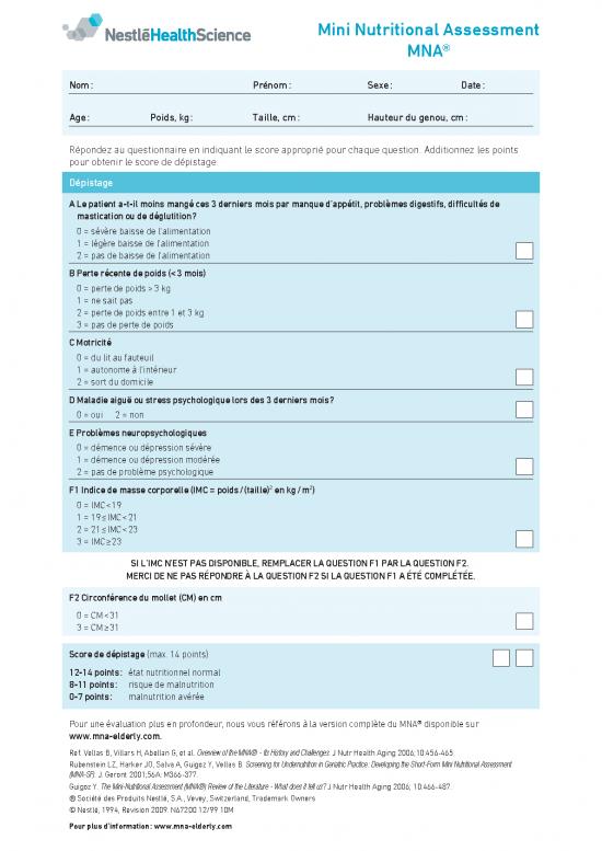 picture1_Nutritional Assessment Questionnaire Pdf 143133 | Formulaire Nestle Mna Mini Nutritional Assessment