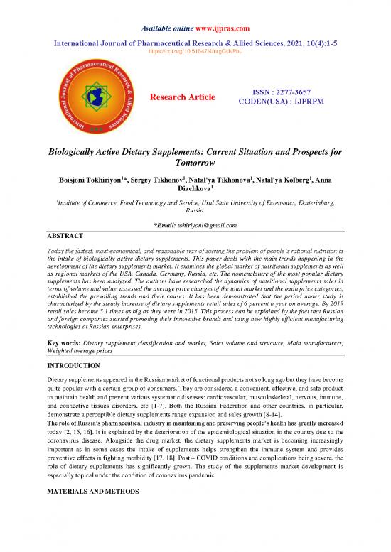 picture_Dietary Supplements Market Pdf 142899 | Ijpras Vol 10 Iss 4 1 5 5065