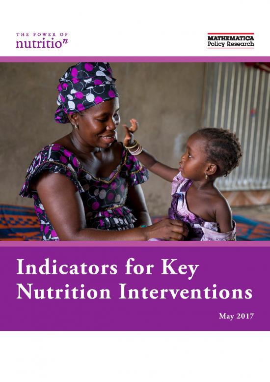 picture1_Nutrition Therapy Pdf 141029 | Indicators For Key Nutrition Interventions